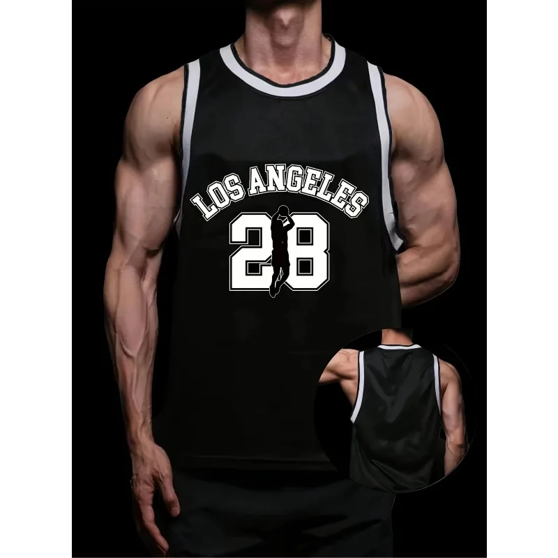 

Новый летний баскетбольный жилет, модная футболка без рукавов для тренировок, мужская спортивная одежда, подходит для баскетбольных видов спорта