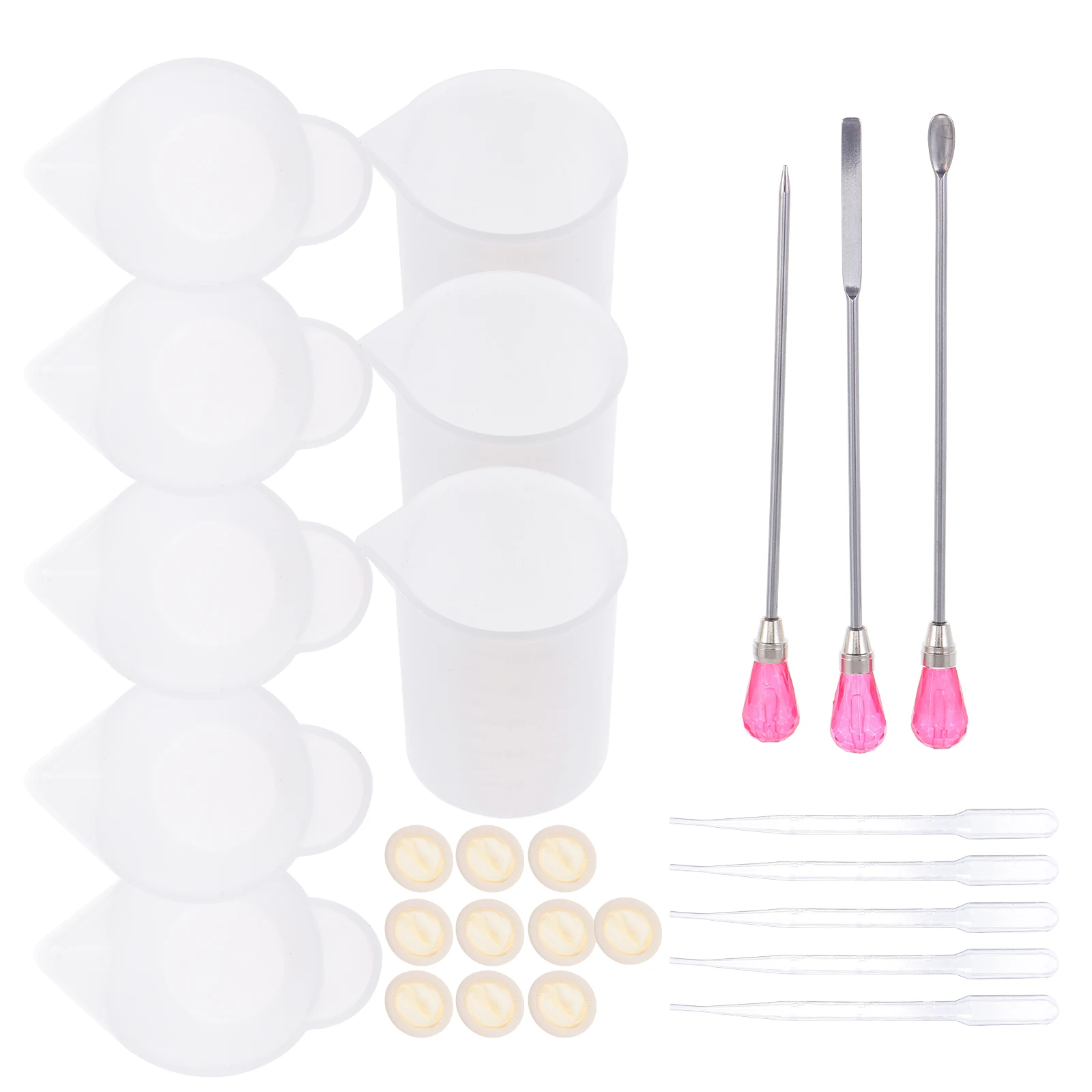 

Silicone DIY Kit Glue Mixing Cups Stirring Sticks Epoxy Tools Craft Accessories Home Decor Gifts Safe Durable Materials