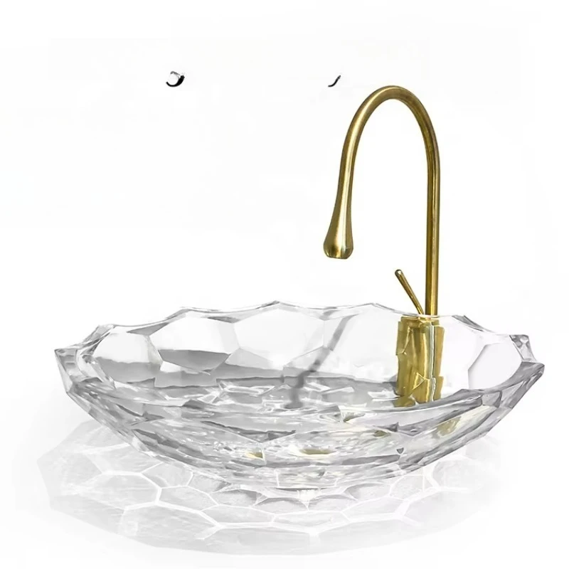 

Crystal wash basin sink luxury lotus container sink