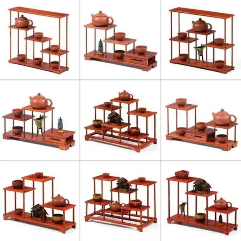 

Miniatures Figurines Wooden Display Stand Tea Sets Vase Storage Rack Multifunctional Shelves For The Room Dining Room Sets