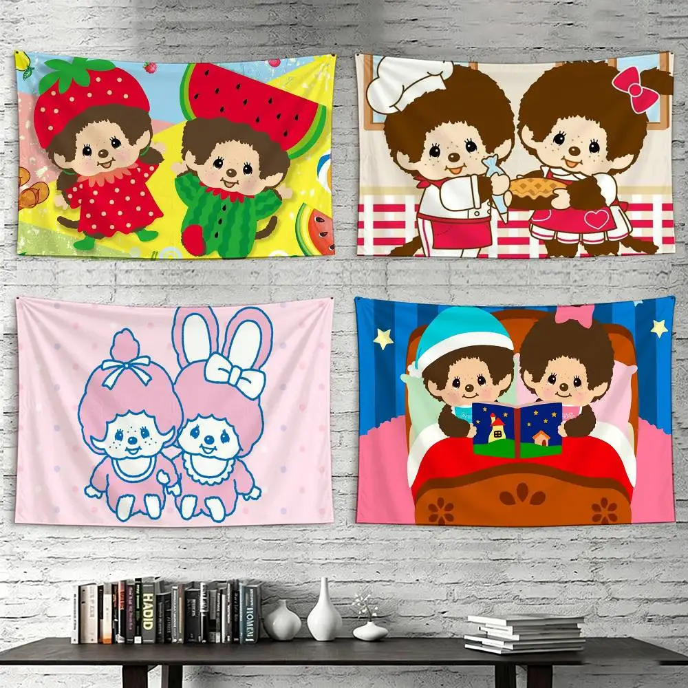 

Cute M-Monchhichi Flags Wall Hanging Tapestry Outdoor Garage Room Decorative flag Background Blanket