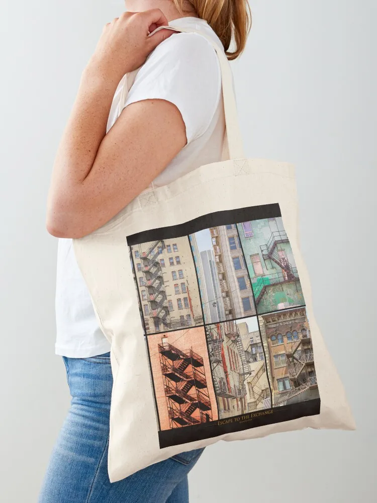 

Escape to the Exchange Tote Bag canvas tote Woman shopper bag Big bag Large bags for women