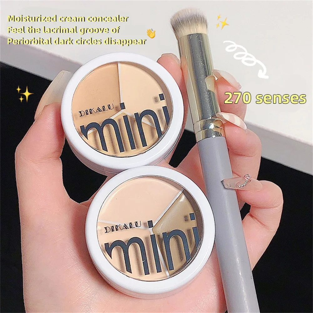 3 Colors Contour Concealer Palette With Brush Moisturizing Full Coverage Acne Spot Dark Circles Concealer Cream Makeup Cosmetics