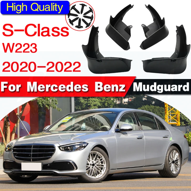 

Брызговик для Mercedes Benz S-Class W223 2020 ~ 2022, крыло Колеса, брызговик, свод колеса, набор из 4 предметов, автомобильные аксессуары