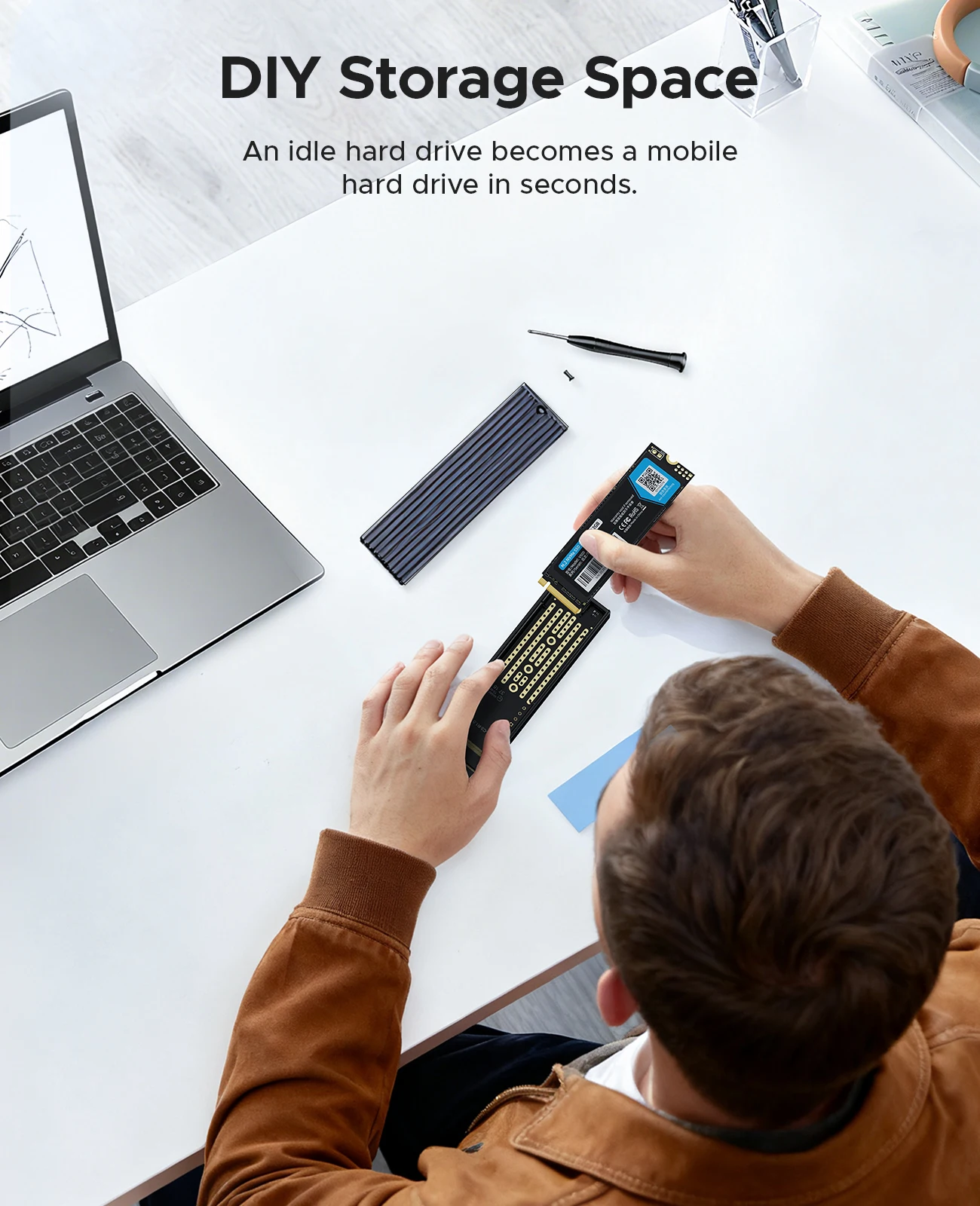 ORICO SSD M2 NVMe Enclosure 10Gbps USB3.1 Gen2 Type-C External Hard Drive Case Aluminum Heat Sink Support 2230 2242 2260 2280