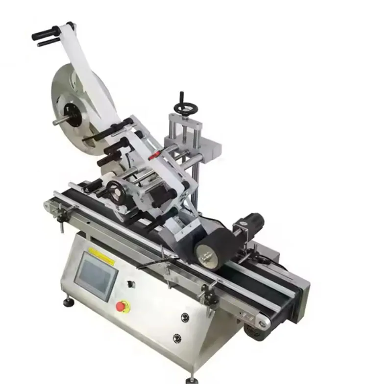 Automatic Fully Desktop Flat Surface Labeling machine Plastic Pouch Bag Book Cosmetics Labeler Applicator Square