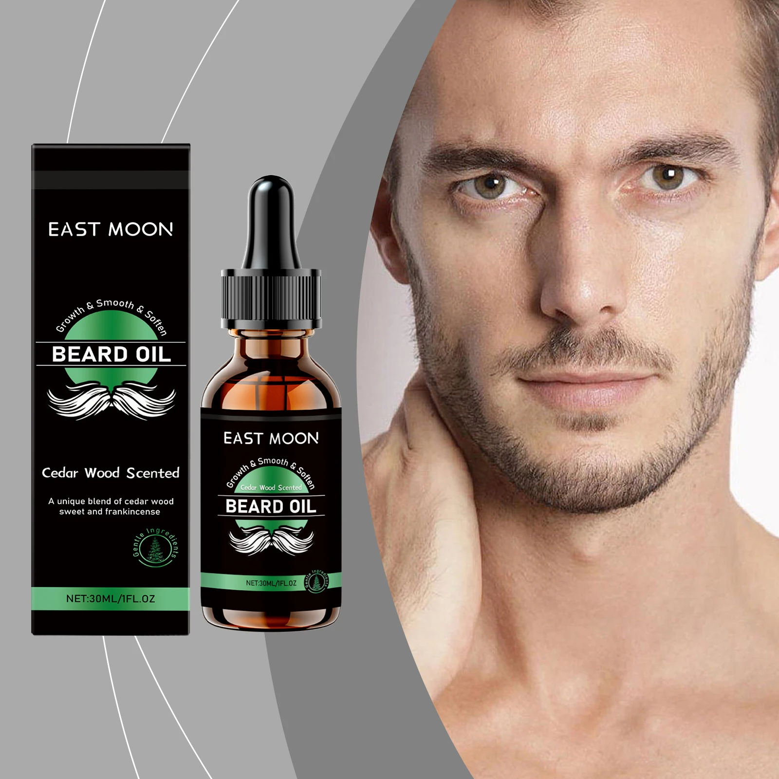 زيت الأرز للعناية باللحية العطري للرجال، رائحة طازجة وخفيفة، تنظيف، ترطيب، زيت اللحية المنعش