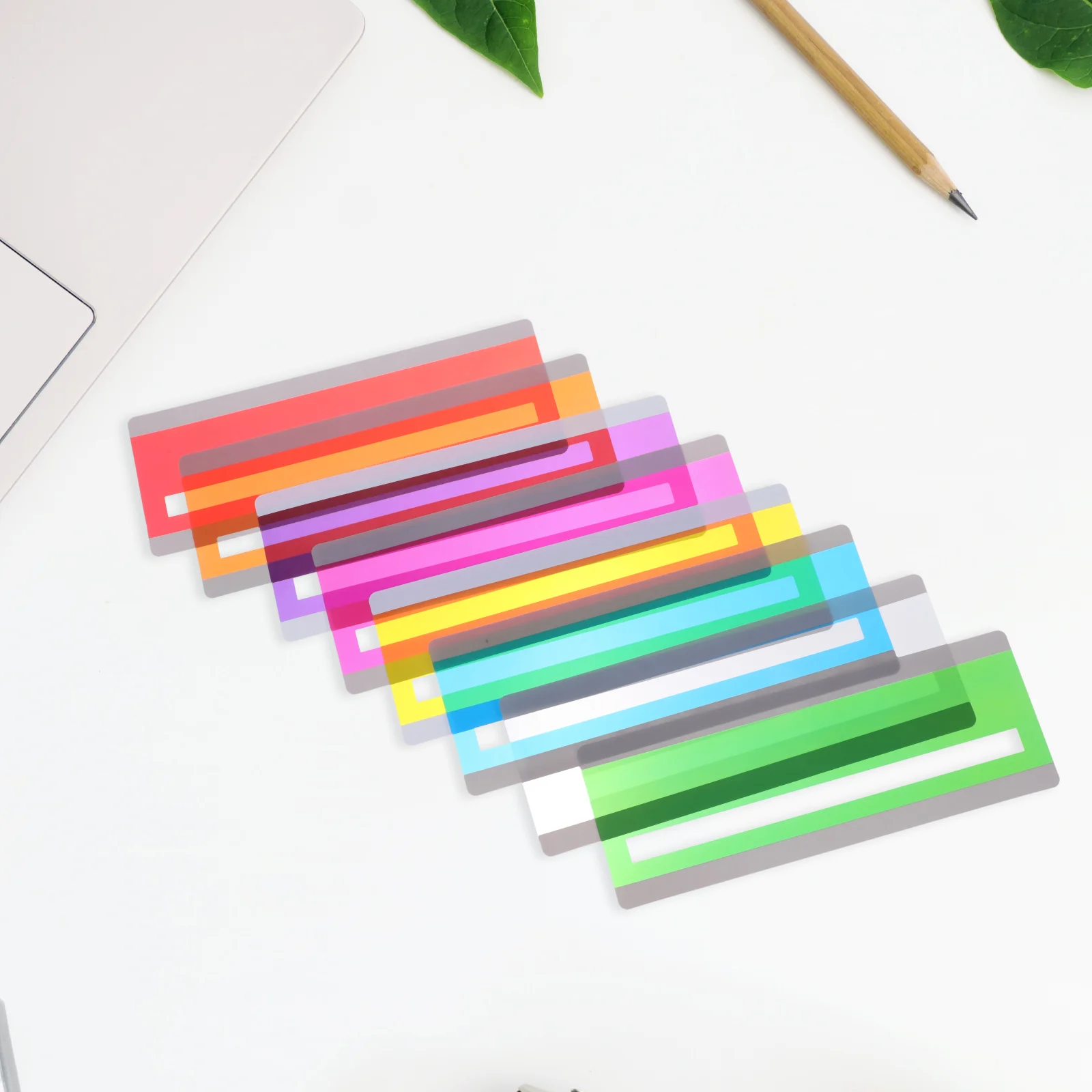 8-delige begeleide leesbladwijzers Markeerstift Praktische gekleurde strips Markers Bright The Pet Student Overlays