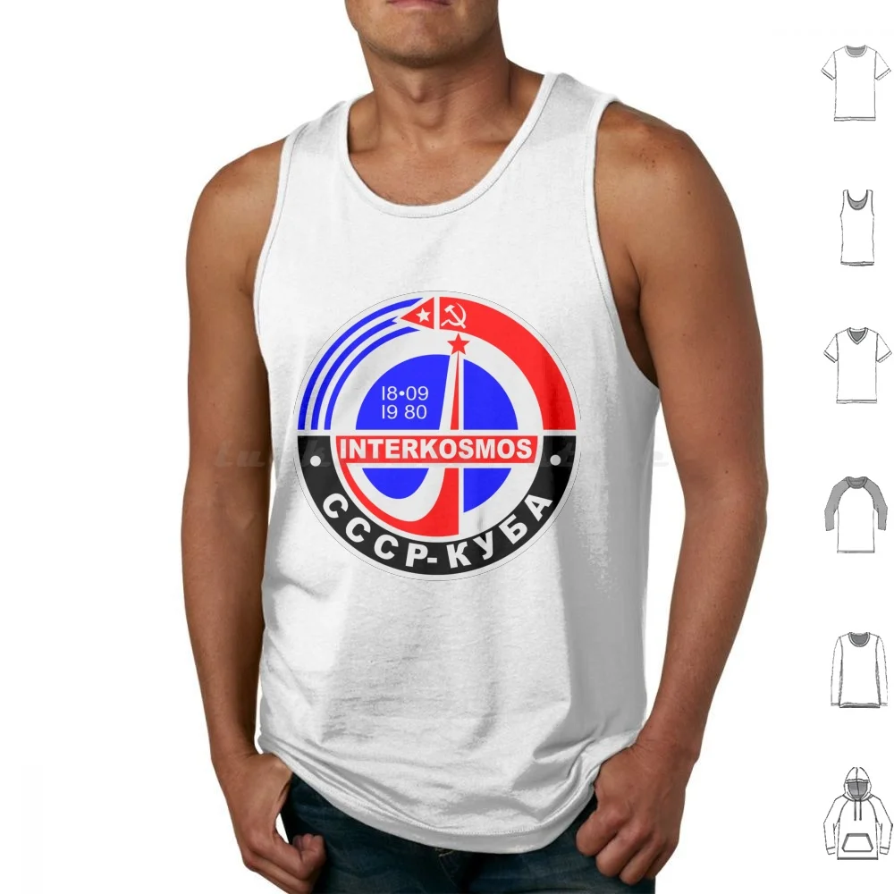 Интеркосмос 1980s Soviet Space Program Tank Tops Print Cotton Интеркосмос 1980s Soviet Space Program Flags Of The