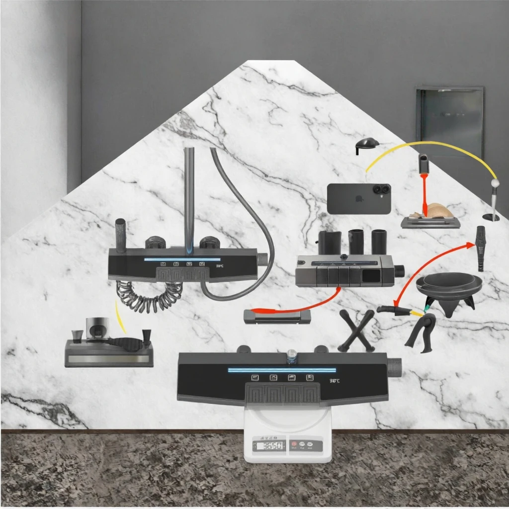 2025 Synchro Sistema doccia extra large da 47 cm con rubinetto per pianoforte termostatico Display digitale Pettine antipioggia Modello spray morbido