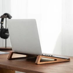 1pair Universal Portable Wooden Laptop Holder Stand Computer Cooling Bracket Suitable For Notebook Laptop Tablet 10-17 Inchs