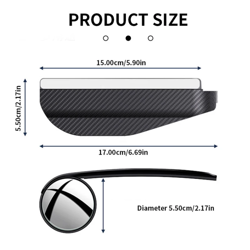 SEAMETAL 2PCS Car Rearview Mirror Rain Eyebrow Visor Carbon Fiber Car Rearview Side Snow Sun Visor Rain Cover Car Accessories