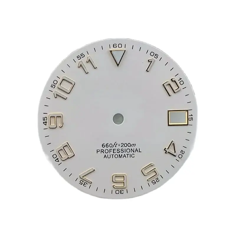 NH34 циферблат NH35 циферблат с арабскими цифрами BGW9 сине-зеленый светящийся циферблат 28,5 мм для NH34/NH35 Часовые аксессуары