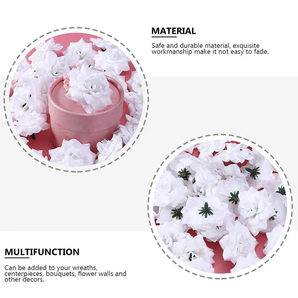 

100Pcs Fake Rose Heads Simulation Silk Flower Decor Wedding DIY Rose Prop Romantic Scene Layout Flower Accessories