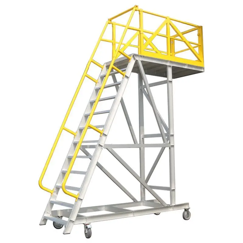Aluminum alloy mobile platform climbing ladder aerial work multi-function increase platform ladder industrial movement