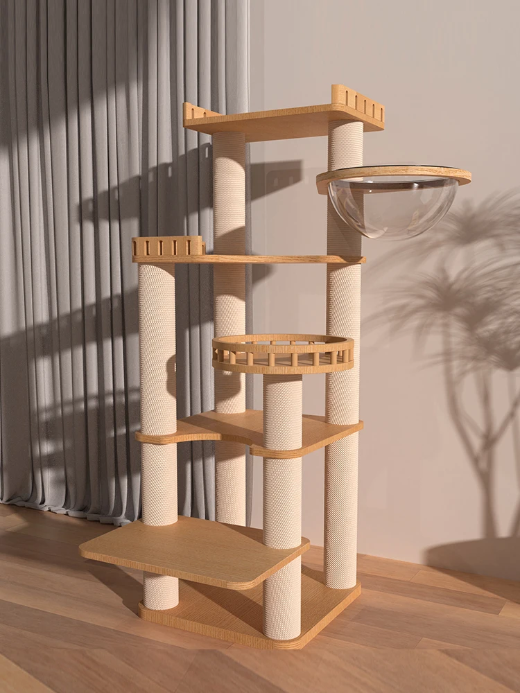 

Cat Frame, Climbing Frame, Solid Wood, Large Space Tree, Villa, Jump, Toy, Scratching Pillar