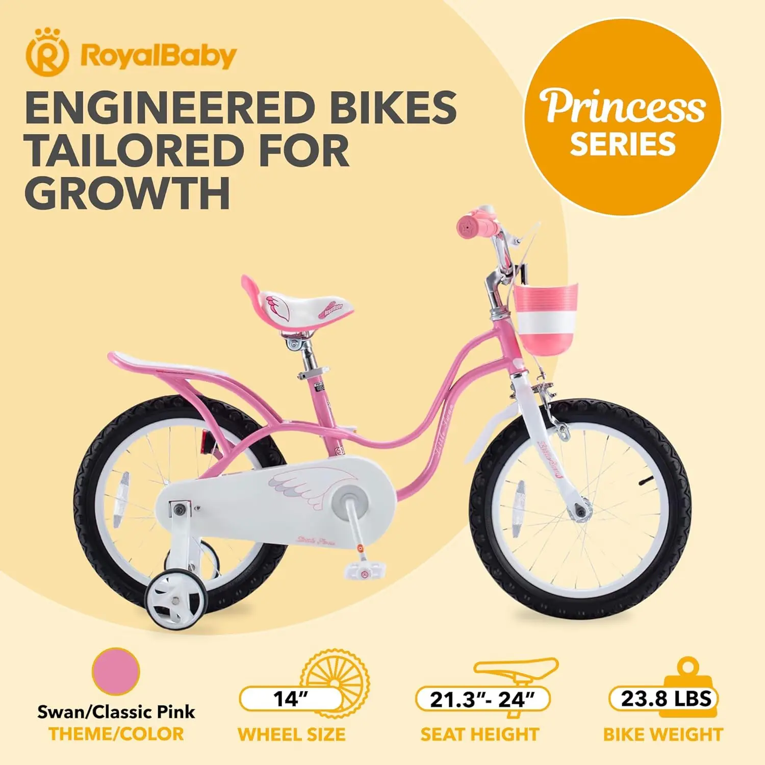 Rower dla dziewczynek Princess, rozmiar 12 14 16 18 20 cali, rower dziecięcy z koszykiem dla dzieci w wieku 3-12 lat