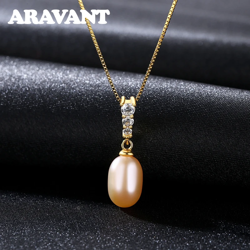 925 Silver 18K Gold Pearl Necklace Chain For Women Wedding Jewelry