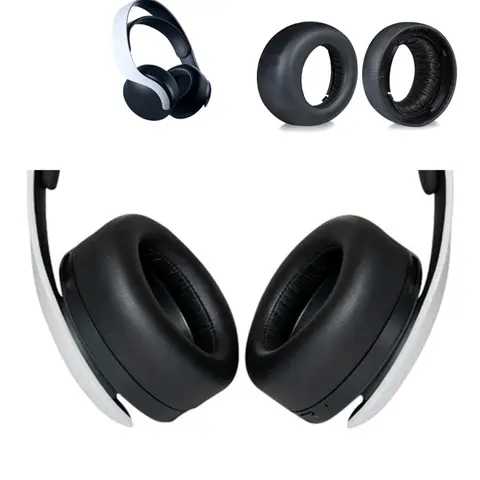 PU 가죽 메모리 폼 이어 패드 쿠션 커버, 소니 PS5 PULSE 3D 헤드셋 헤드폰 교체 수리 부품, 1 쌍