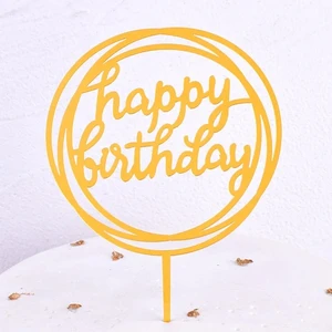 عيد ميلاد سعيد كعكة توبر ، أنماط مختلفة ، أسود وذهبي ، استحمام الطفل ، حفلة عيد ميلاد ، زينة علم الكيك ، 1 ، 10 قطع أفضل 6 مبيعات لتزيين الكيك رجل - No2