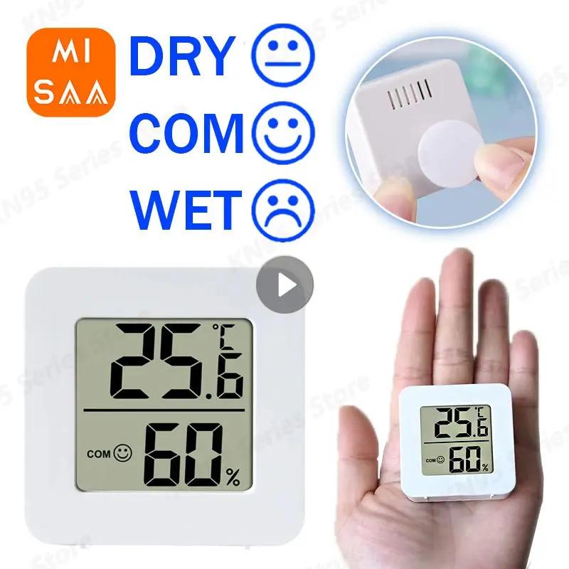 LCD Digital Thermometer Hygrometer Indoor Room Electronic Temperature Humidity Meter Sensor Gauge Weather Station For Home