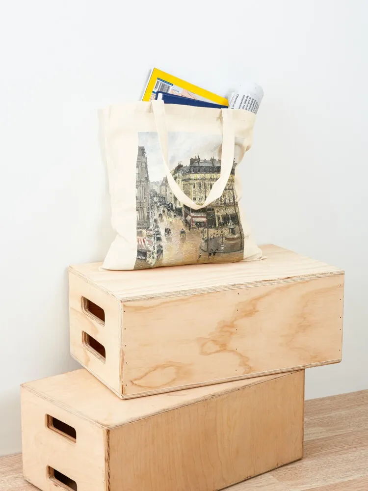 Camille Pissarro - Rue Saint-Honoré in the Afternoon, Effect of Rain (Rue Saint-Honoré, Après-midi, Effet de Pluie) (18 Tote Bag