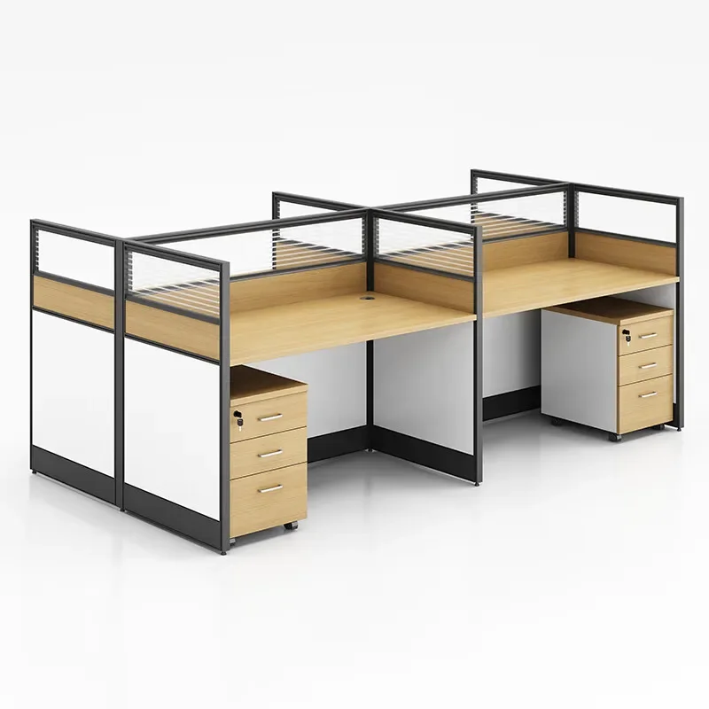 

simple office furniture 4/8 staff office space staff desk and chair, filament oak + warm white, single seat (light table))