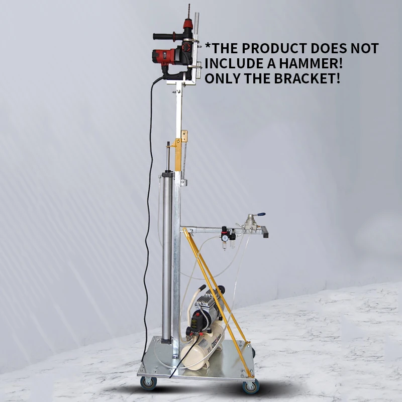 Pneumatic electric hammer lifting bracket, one-button automatic telescopic bracket for planting steel bars, ceiling impact drill