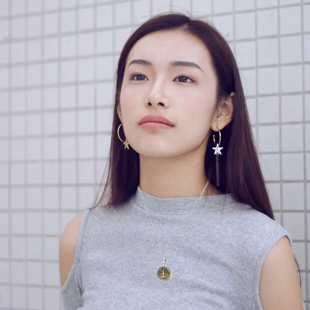 

2Pcs Essential Oil Necklace Aroma Diffusing Locket Style Retro Decorative Pendant for Women Portable Aromatherapy Accessory