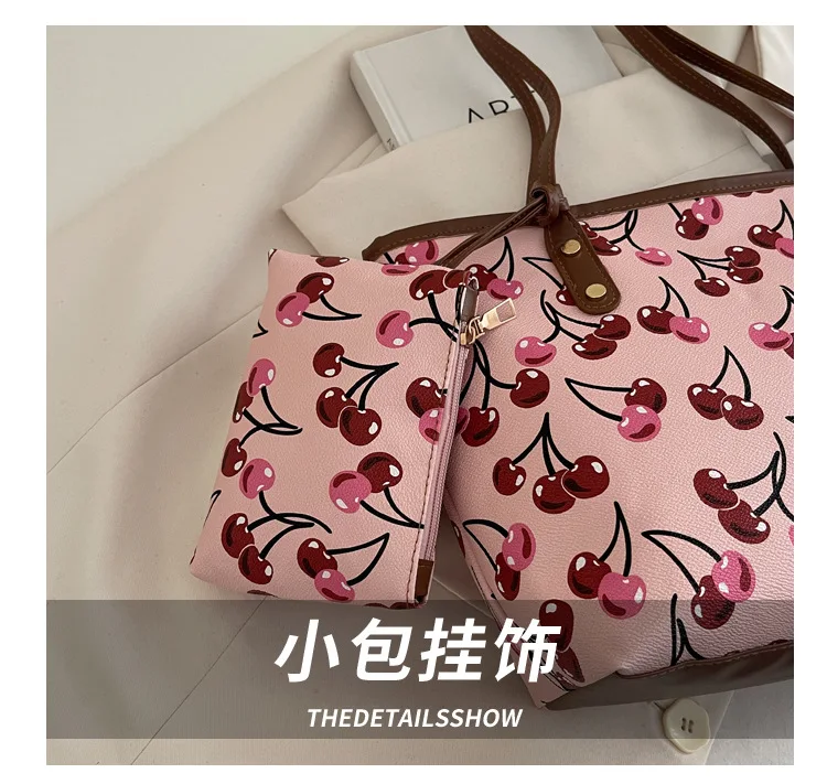2026 Neue Bedruckte Tragetasche für Damen Große Kapazität Lässige Schultertasche Mode 2-teiliges Set Handtasche – Detail 3