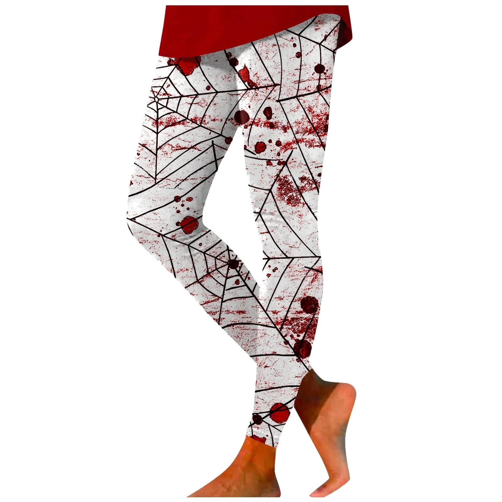 Women's Halloween Casual Horror Blood Palm Printed Yoga Pants Leggings Maternity Fashion Leggings Halloween Cosplay Pants