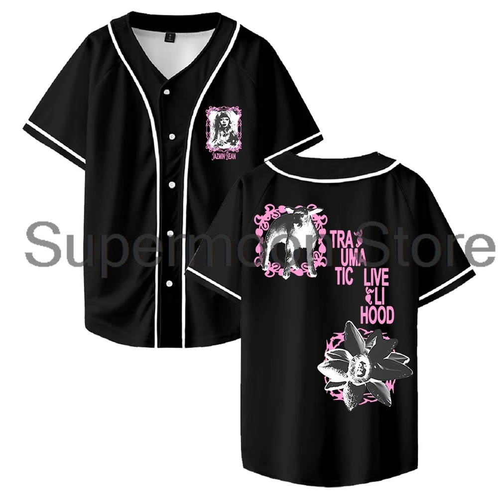 Jazmin Bean The Traumatic Livelihood Merch Jersey de béisbol camisas de manga corta mujeres hombres ropa de calle camiseta