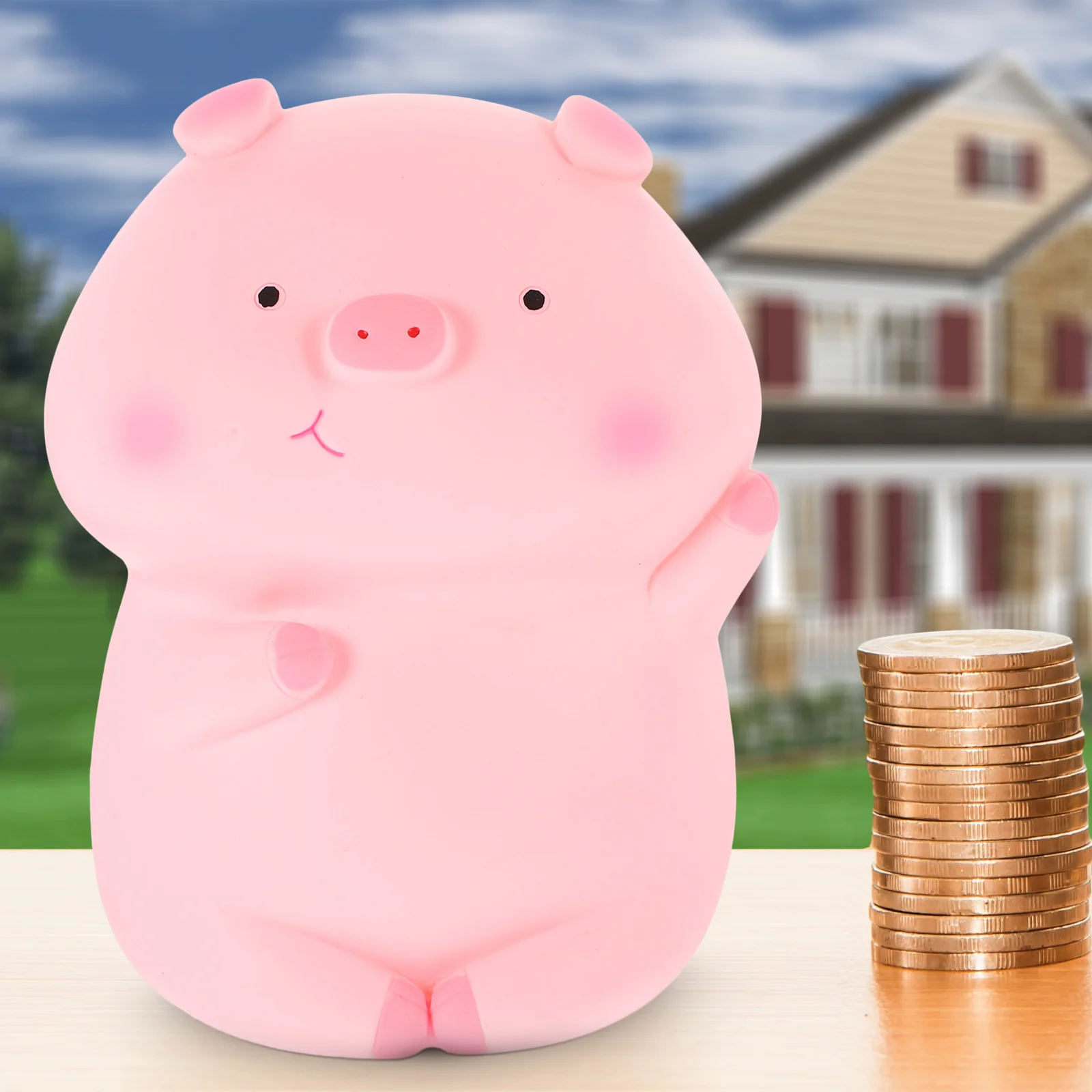 

Adorable Pig Shaped Piggy Bank Plastic Cartoon Coin Bank Money Saving Box Desktop Decoration Money Saving Box Piggy Jar