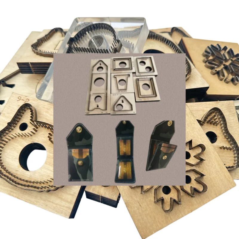 Custom Handmade Leather Die Double Folded Card Holder Hollow Punch Cutting Mold 30x8cm