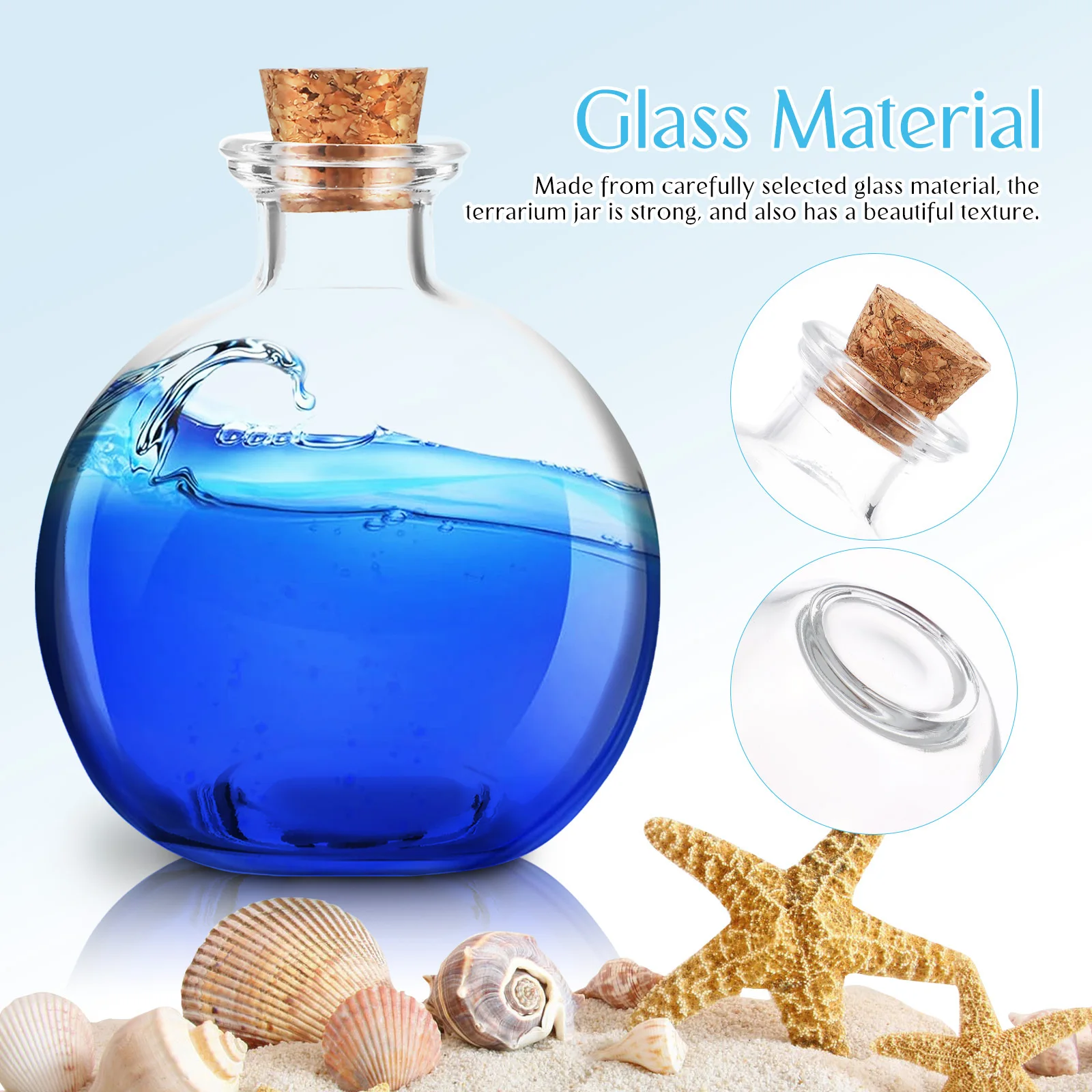 

2Pcs Glass Terrarium Jar 250Ml Spherical Clear Container for Hydroponic Plants Moss Crafts Home Decor Storage Bottle