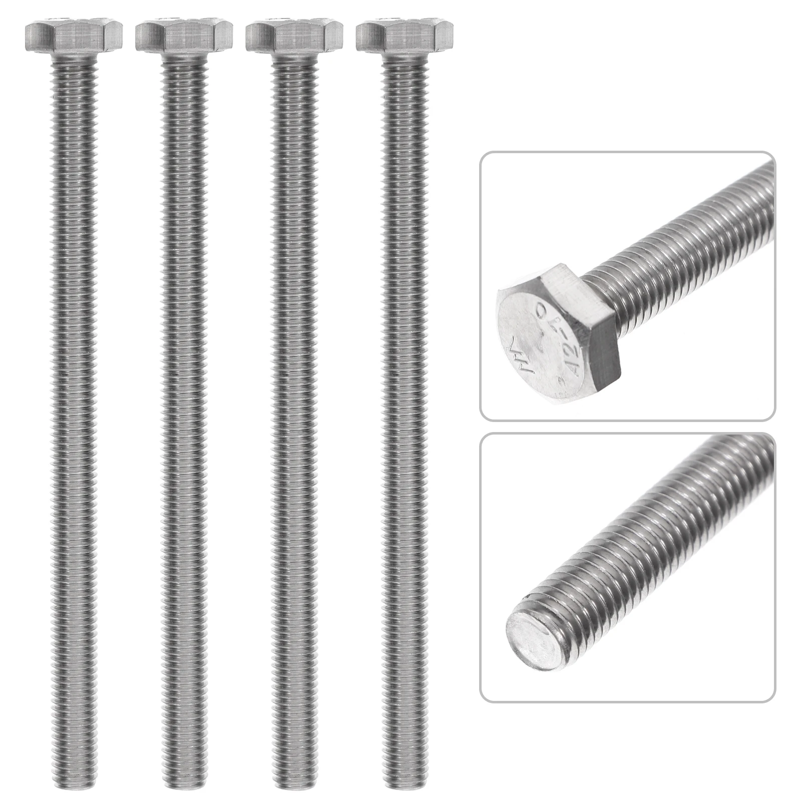 

5 Pcs Bolts Furniture Silver 304 Stainless Forged Acid Alkali Resistant Corrosion Oxidation Full Thread