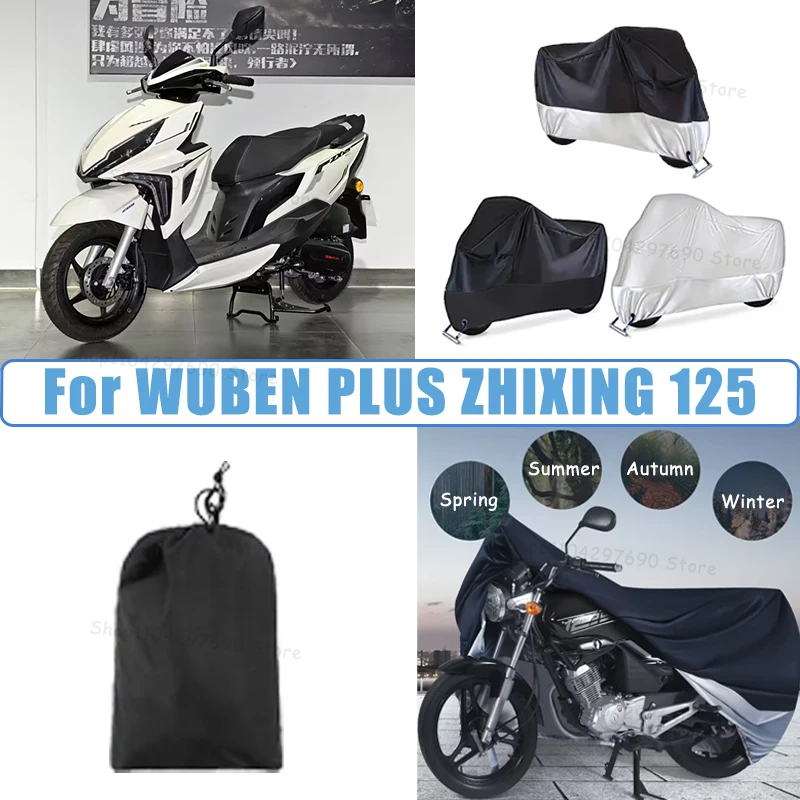 210D Oxford Motorcycle Cover Waterproof All Season UV Protection For WUBEN PLUS ZHIXING 125 Anti-Tear Windproof Motorbike Cover