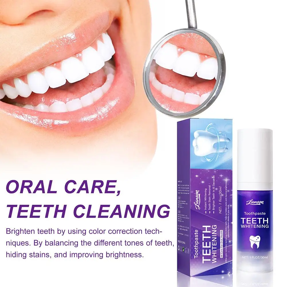 Whitening Toothpaste Yellowing Teeth Whitening Toothpaste Reduce Stains Plaque Removal Fresh Scent For Teeth Oral Care 30ml