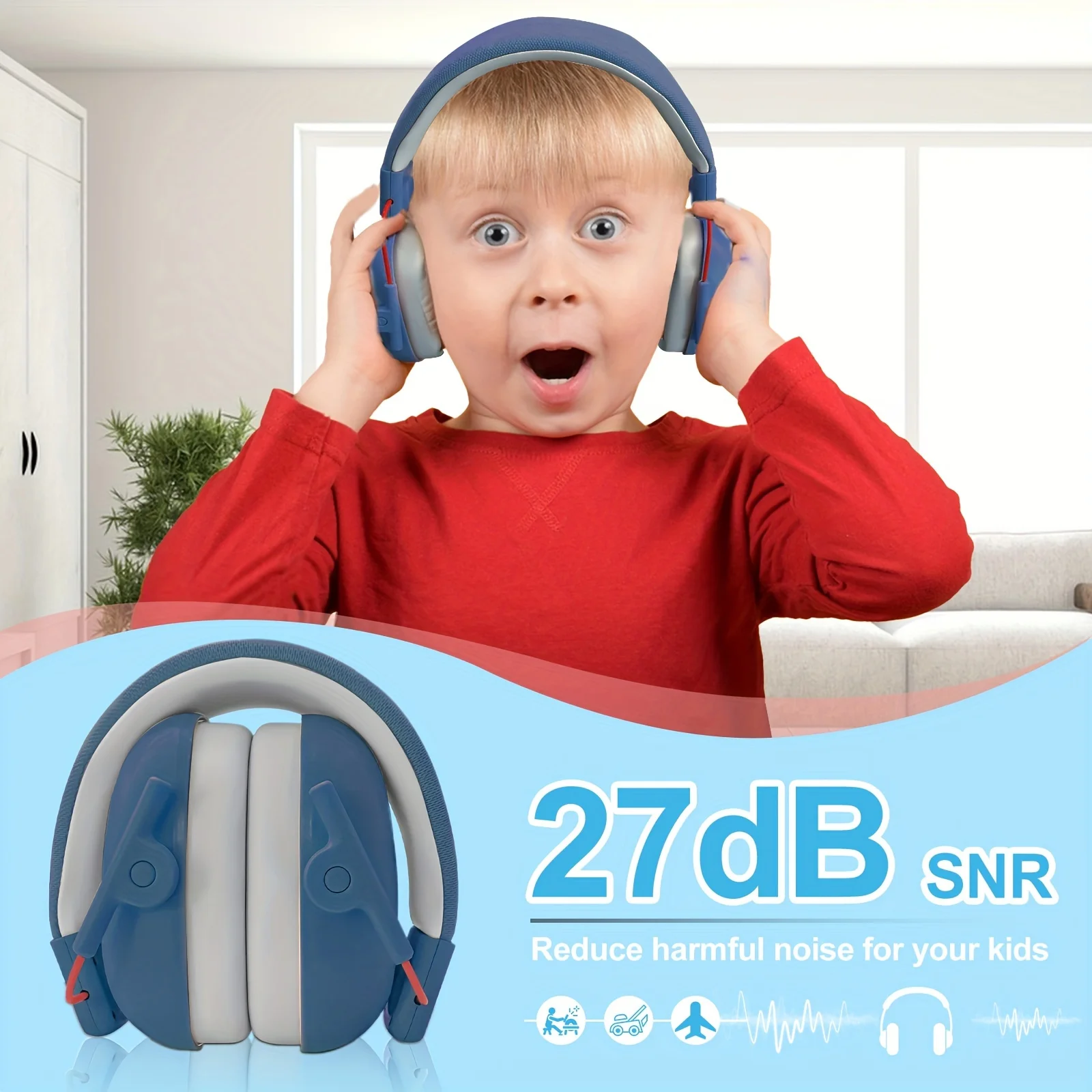 Baby Hearing Protection Safety Earmuffs Noise Eliminating Headphones Anti Noise Elastic Adjustable Children Sleeping Earplugs