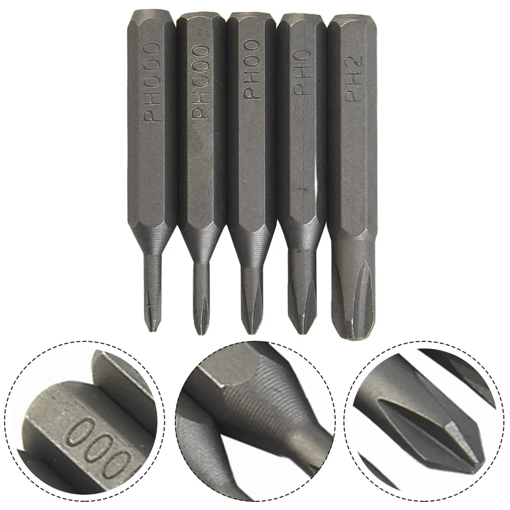 5pcs Magnetic Cross Screwdriver Bits Set PH0000 PH000 PH00 PH0 PH1 PH2 4mm Hex Shank Screw Driver Drill Bit For Power Tool