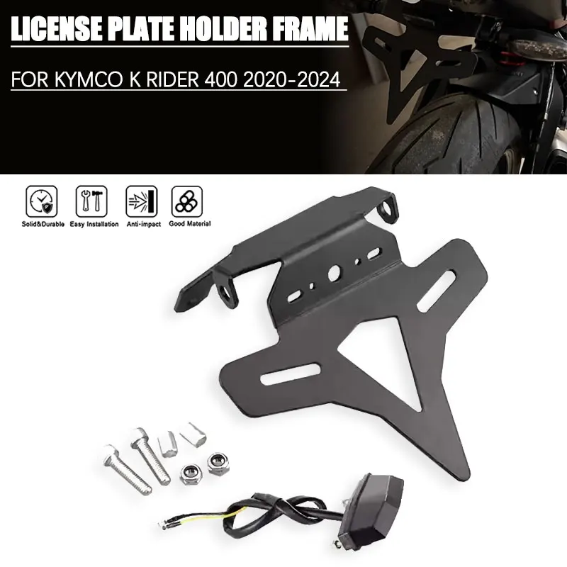 For KYMCO K RIDER 400 2020-2024 Modified License Plate Holder Short Tailstock License Plate Bracket Motorcycle Accessories