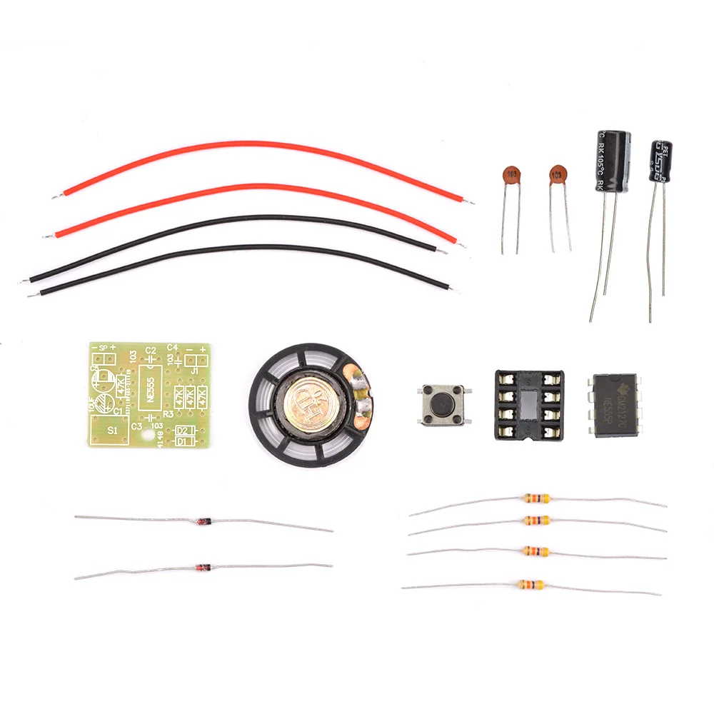 DIY Production Accessories NE555 Ding-dong Doorbell Kit NE555 Doorbell Digital Doorbell Production Kit With 8 Euro 0.25W Speaker