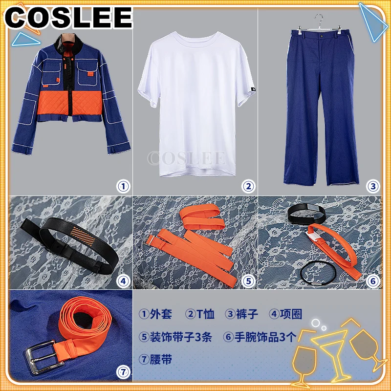 COSLEE Vtuber Kitami Coolguy Cosplay Costume Fashion Uniform Coat Tshirt Pants Halloween Party Outfit Men S-4XL Customized New