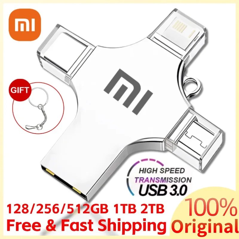 Xiaomi Usb 3.0 Flash Drive 2TB Pen Drive 1TB For IPhone To Lightning Interface Usb3.0 Rotate Pendrive For Iphone7/8/9/11/12/13