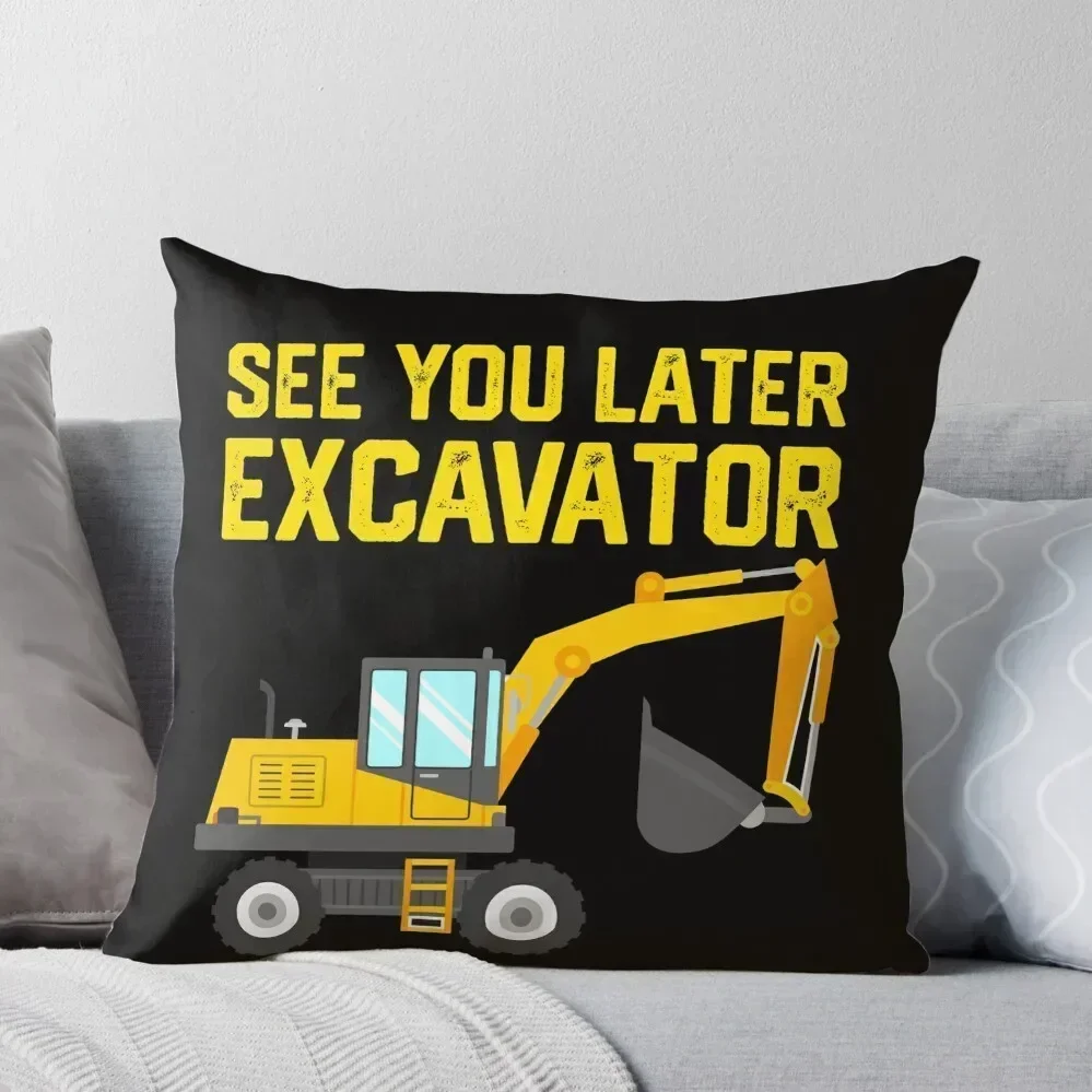 Toddler Excavator Shirt - Kid Toddler Excavator Construction Shirt Throw Pillow Cushions Cover Plaid Sofa pillow