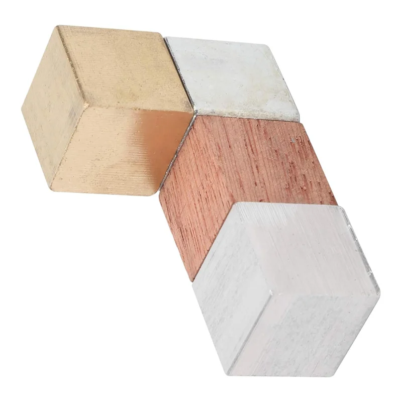 A19E-4PCS Cubes Set For Density Measurement Same Volume Different Mass Materials Physics Experiment Teaching Tool