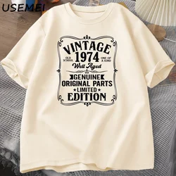 Made in 1974 50 Years of Perfection Floral 50th Birthday T Shirt Men Women Cotton T-shirt Born in 1974 Birthday Party Gift Tee