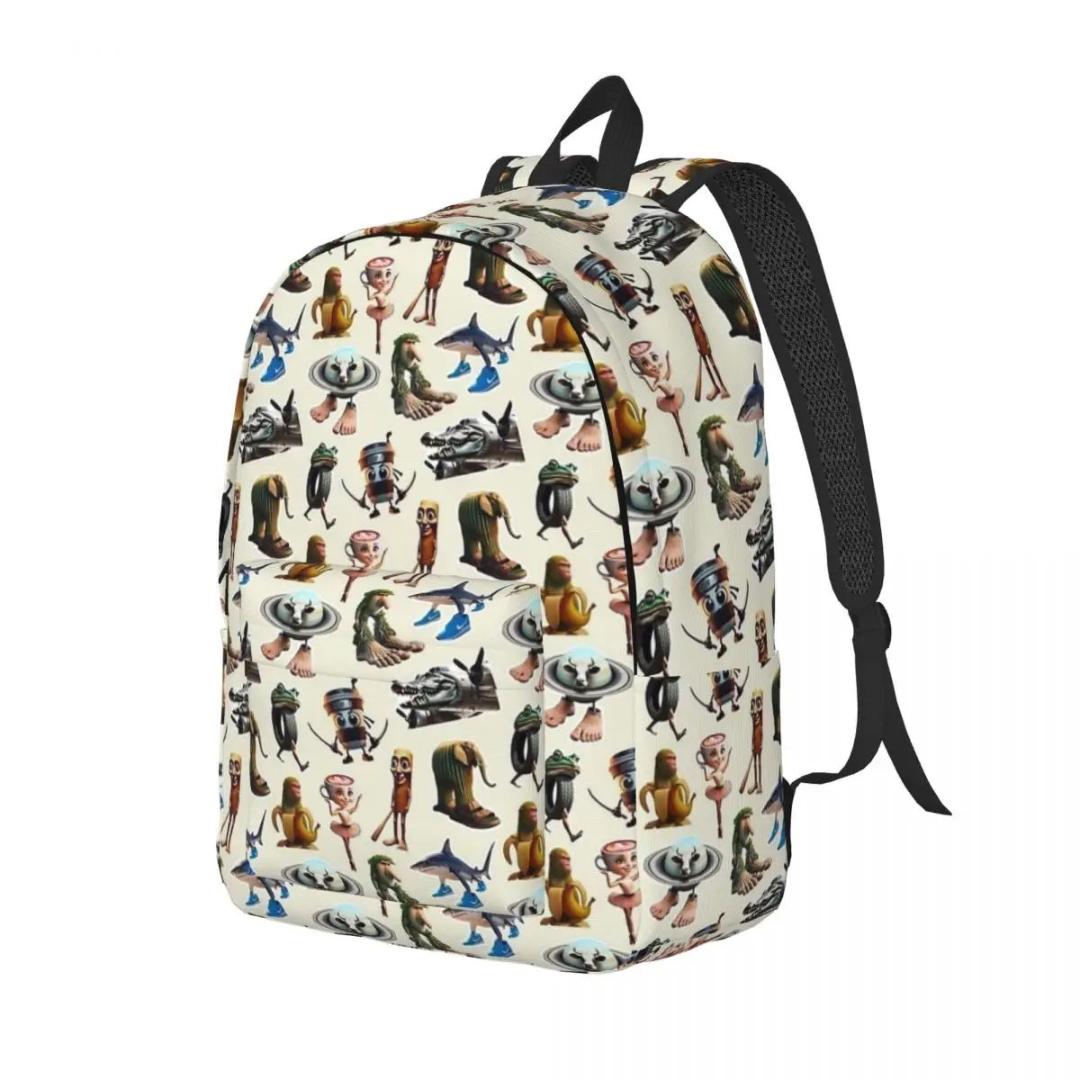 Italian Brainrot Tralalero Tralala Backpack for Boy Girl Kids Student School Bookbag Canvas Daypack Preschool Primary Bag Sports