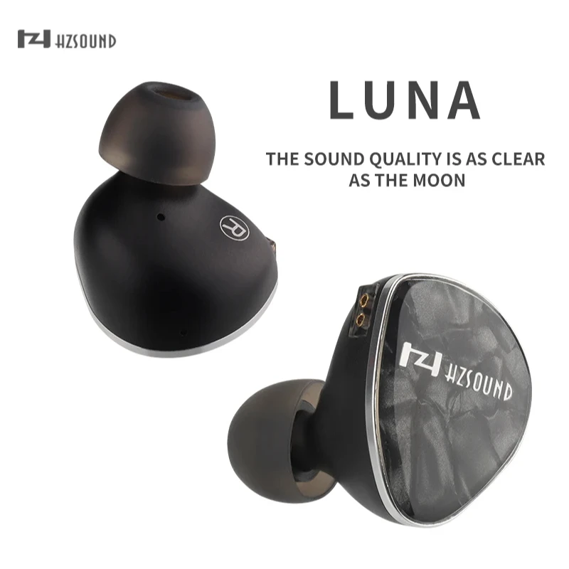 HZSOUND LUNA  Dual Voice Dynamic Flat Diaphragm Driver In-ear HiFi Earphone with 0.78 2 Pin 3.5/4.4mm Replaceable Plugs