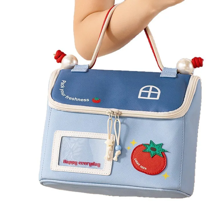 Waterproof Handbag style Makeup Bag With Contrasting High‑quality Design Large Capacity Divided Compartm Cosmetic